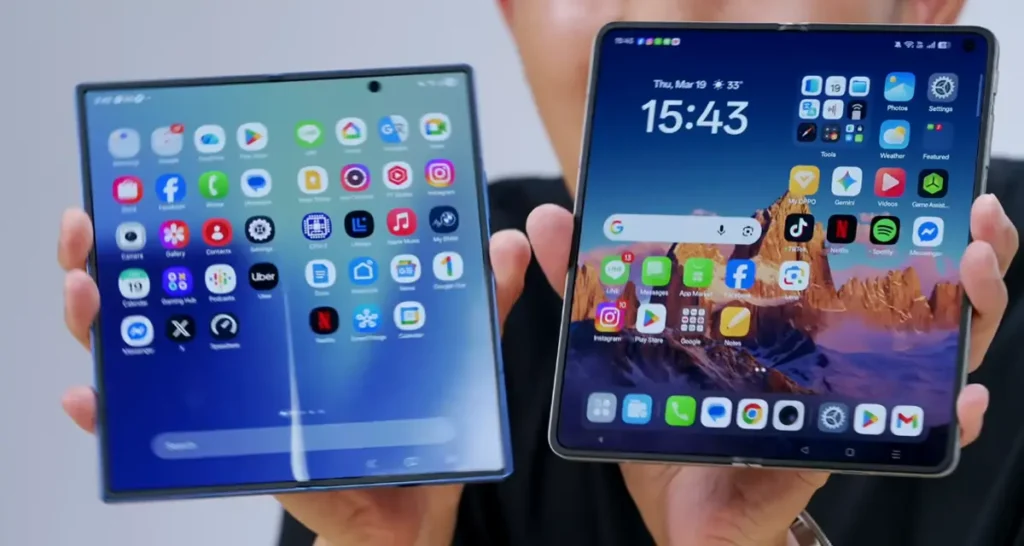 سعر مواصفات Oppo Find N6 هاتف قابل للطي ومميزات والعيوب اوبو فايند N6 4 الفرق ما بين شاشة OPPO Find N6 و Galaxy Z Fold 7