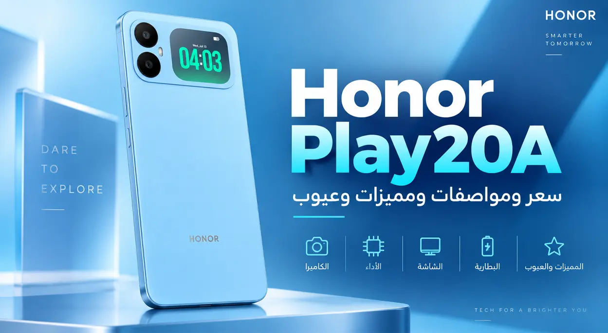 مواصفات موبايل Honor Play20A والمميزات والعيوب هاتف اقتصادي بشاشة خلفية
