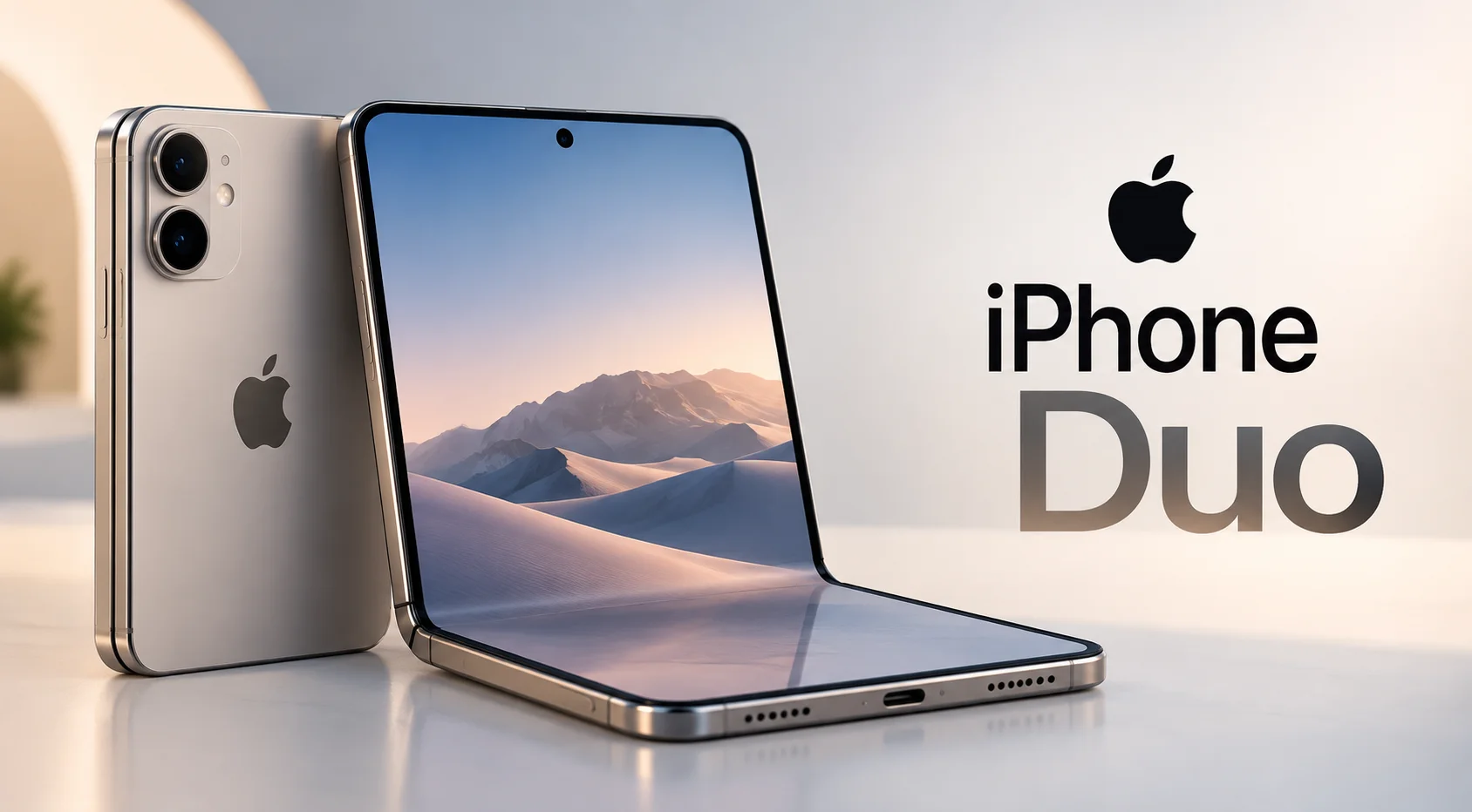 سعر ومواصفات Apple iPhone Duo أول آيفون قابل للطي بشاشتين ومعالج A20 Pro