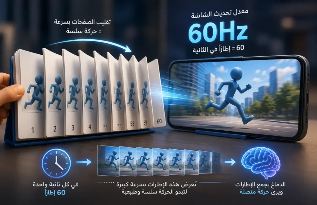 ما هو 60 هرتز (60Hz) في شاشات الهواتف؟ وهل ما زال كافياً للاستخدام اليومي؟ 2 ما معنى معدل التحديث 60 هرتز